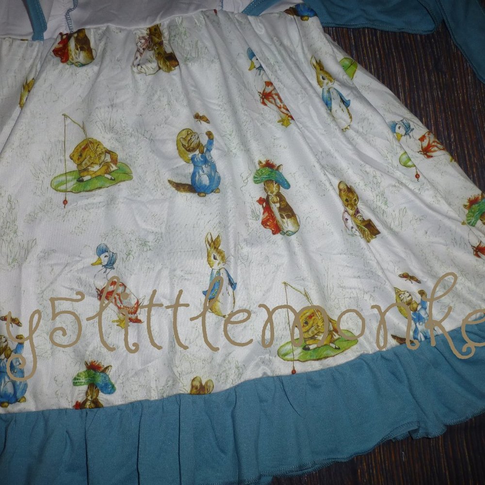 Peter Rabbit Easter Bunny Girls Boutique Dress - Picture 4 of 5